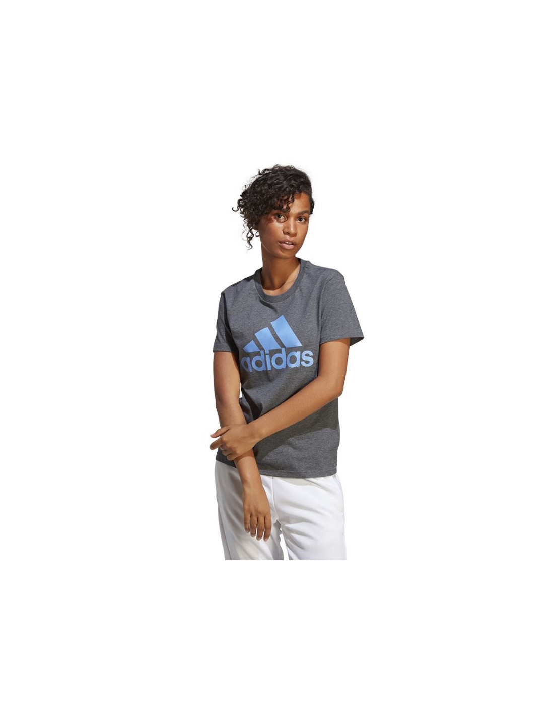 ADIDAS PERFORMANCE Adidas Big Logo Γυναικείο Αθλητικό T-shirt Grey Melange/Siel IC0634