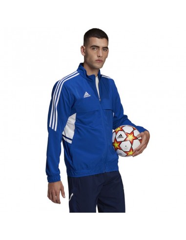 Adidas Condivo 22 Presentation Ανδρική Φούτερ Ζακέτα με Κουκούλα Μπλε HA6245