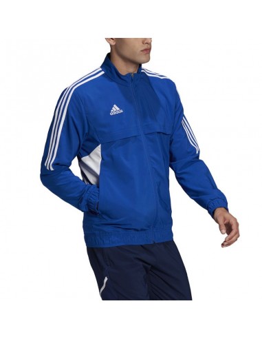 Adidas Condivo 22 Presentation Ανδρική Φούτερ Ζακέτα με Κουκούλα Μπλε HA6245