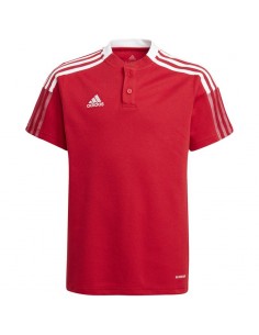 Adidas Tiro 21 Ανδρική Μπλούζα με Κουμπιά Κοντομάνικη Team Power Red GM7346