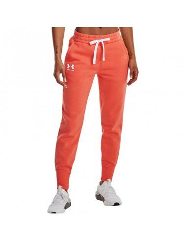Under Armour Rival Παντελόνι Γυναικείας Φόρμας με Λάστιχο Πορτοκαλί Fleece 1356416-877