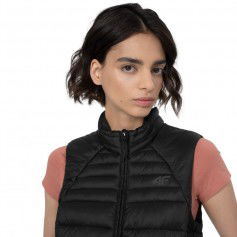 4F Κοντό Γυναικείο Αμάνικο Puffer Μπουφάν Μαύρο 4FSS23TDJAF091-20S