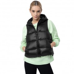 4F Κοντό Γυναικείο Αμάνικο Puffer Μπουφάν για Χειμώνα Μαύρο 4FSS23TDJAF092-20S