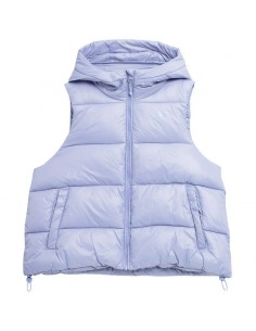 4F Κοντό Γυναικείο Αμάνικο Puffer Μπουφάν για Χειμώνα Μωβ 4FSS23TDJAF092-52S