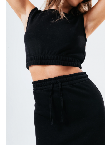 Hype LABON007 Σετ με Ψηλόμεση Midi Φούστα σε Γκρι χρώμα