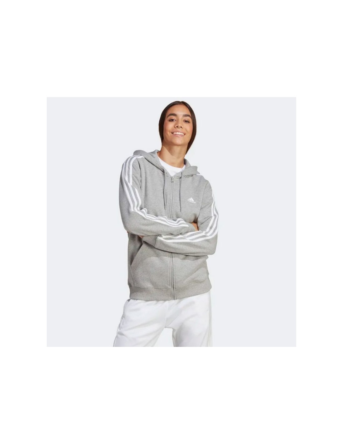 ADIDAS PERFORMANCE Adidas Essentials Γυναικεία Ζακέτα Φούτερ με Κουκούλα Γκρι IC9917