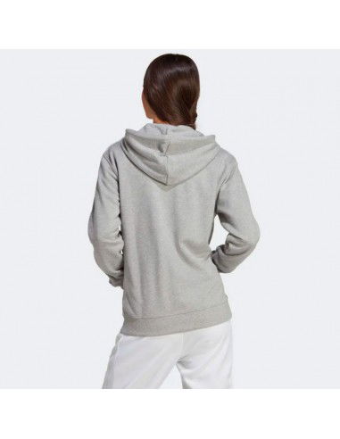 Adidas Essentials Γυναικεία Ζακέτα Φούτερ με Κουκούλα Γκρι IC9917