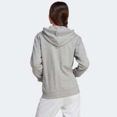 Adidas Essentials Γυναικεία Ζακέτα Φούτερ με Κουκούλα Γκρι IC9917
