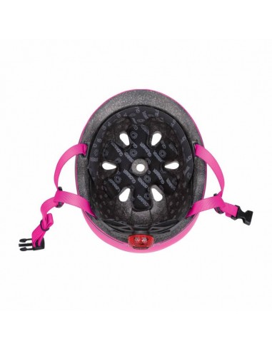 Globber Go Up Lights 506-110 Παιδικό Κράνος για Ποδήλατο & Πατίνι Ροζ με Ενσωματωμένο Φωτάκι LED