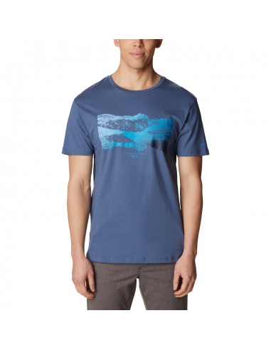 Columbia Columbia Path Lake Ανδρικό T-shirt Μπλε με Λογότυπο 1934814-481