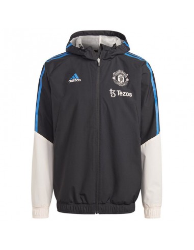 Adidas Manchester United Condivo 22 Αθλητικό Ανδρικό Μπουφάν Αδιάβροχο Black / Icey Pink HT4288