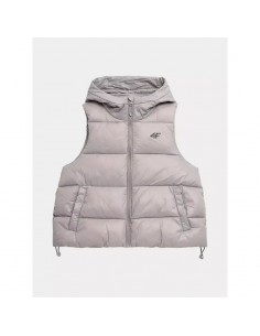 4F Κοντό Γυναικείο Αμάνικο Puffer Μπουφάν Μπεζ 4FSS23TDJAF092-82S