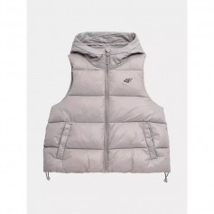 4F Κοντό Γυναικείο Αμάνικο Puffer Μπουφάν Μπεζ 4FSS23TDJAF092-82S