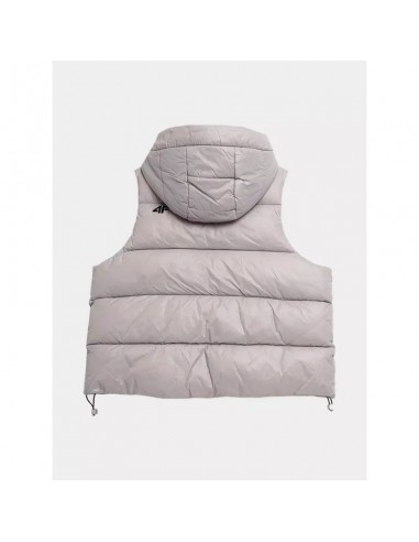 4F Κοντό Γυναικείο Αμάνικο Puffer Μπουφάν Μπεζ 4FSS23TDJAF092-82S