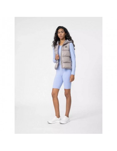 4F Κοντό Γυναικείο Αμάνικο Puffer Μπουφάν Μπεζ 4FSS23TDJAF092-82S