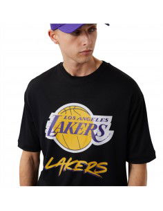 New Era NBA Script Mesh Αθλητικό Ανδρικό T-shirt Μαύρο με Στάμπα 60284737 2
