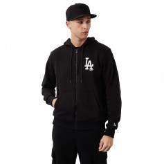 New Era Los Angeles Dodgers League Essential Ανδρική Φούτερ Ζακέτα με Κουκούλα και Τσέπες Μαύρη 60284775
