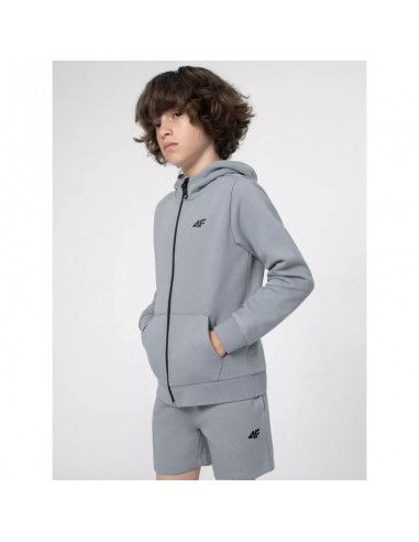 4F Αθλητική Παιδική Ζακέτα Φούτερ με Κουκούλα Γαλάζια 4FJSS23TSWSM219-34S