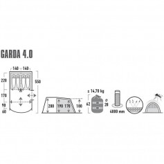 High Peak Garda 4.0 Χειμερινή Σκηνή Camping Τούνελ Πράσινη με Διπλό Πανί για 4 Άτομα 550x280x170εκ. 11821