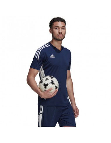 Adidas Condivo 22 Αθλητικό Ανδρικό T-shirt Navy Μπλε με Λογότυπο HA6291