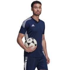 Adidas Condivo 22 Αθλητικό Ανδρικό T-shirt Navy Μπλε με Λογότυπο HA6291