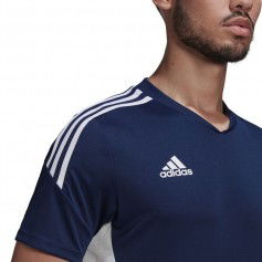 Adidas Condivo 22 Αθλητικό Ανδρικό T-shirt Navy Μπλε με Λογότυπο HA6291