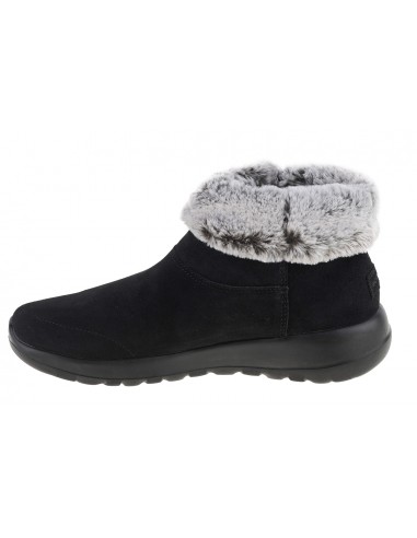 Skechers On The Go Joy Savvy Suede Γυναικεία Μποτάκια με Γούνα Μαύρα 144003-BKGY