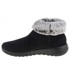 Skechers On The Go Joy Savvy Suede Γυναικεία Μποτάκια με Γούνα Μαύρα 144003-BKGY