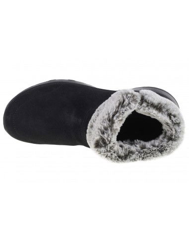 Skechers On The Go Joy Savvy Suede Γυναικεία Μποτάκια με Γούνα Μαύρα 144003-BKGY