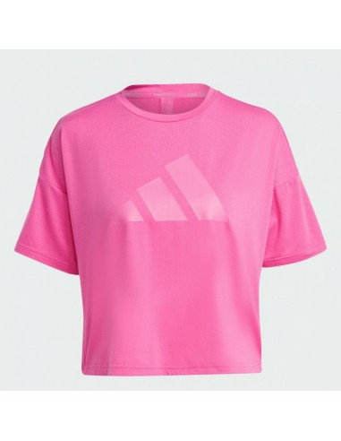Adidas Train Icons 3 Bar Logo Γυναικείο Αθλητικό T-shirt Fast Drying Ροζ HS2345