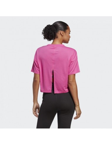 Adidas Train Icons 3 Bar Logo Γυναικείο Αθλητικό T-shirt Fast Drying Ροζ HS2345