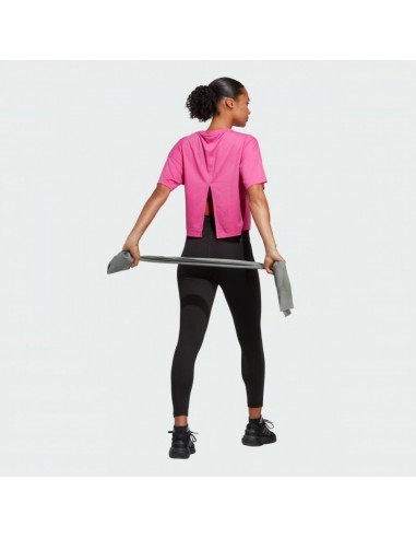 Adidas Train Icons 3 Bar Logo Γυναικείο Αθλητικό T-shirt Fast Drying Ροζ HS2345