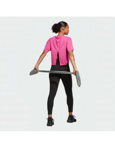 Adidas Train Icons 3 Bar Logo Γυναικείο Αθλητικό T-shirt Fast Drying Ροζ HS2345