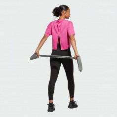 Adidas Train Icons 3 Bar Logo Γυναικείο Αθλητικό T-shirt Fast Drying Ροζ HS2345