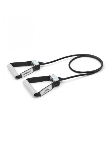 Reebok Adjustable Resistance RSTB-16075 Λάστιχο Γυμναστικής Σωληνωτό Μαλακό με Λαβές Μαύρο