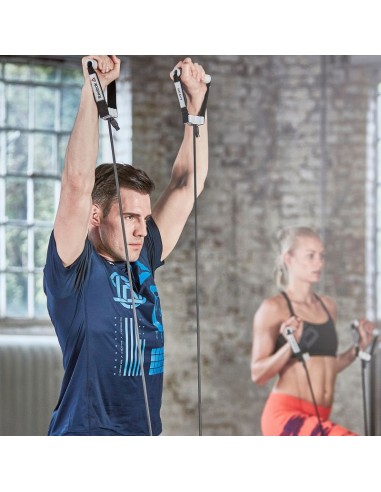 Reebok Adjustable Resistance RSTB-16075 Λάστιχο Γυμναστικής Σωληνωτό Μαλακό με Λαβές Μαύρο