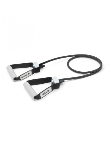 Reebok RSTB-16076 Λάστιχο Γυμναστικής Σωληνωτό Μέτριο με Λαβές Μαύρο