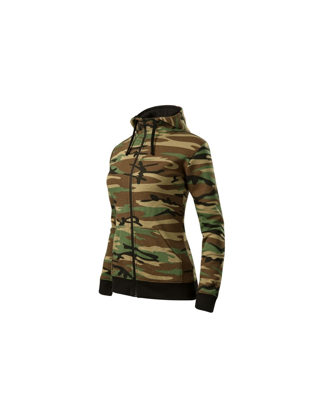 Malfini Γυναικεία Ζακέτα Φούτερ με Κουκούλα Χακί MLI-C2033