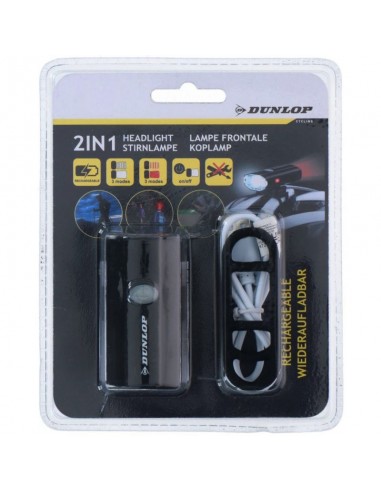 Dunlop 472843 Επαναφορτιζόμενο Σετ με Φώτα Ποδηλάτου
