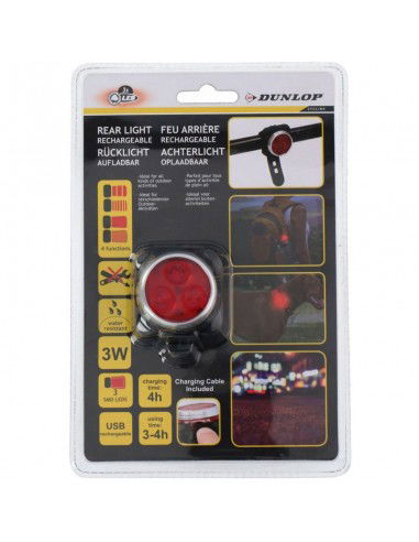 Dunlop 2100593 Επαναφορτιζόμενο Οπίσθιο Φως Ποδηλάτου