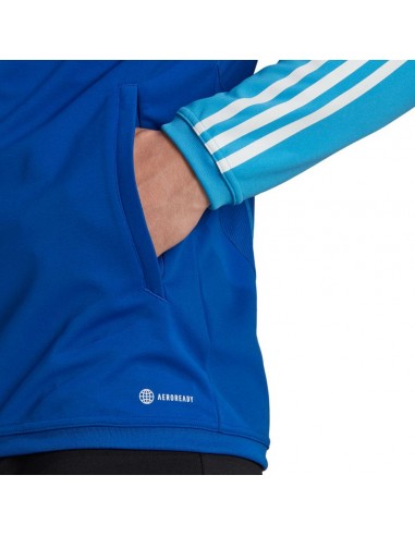 Adidas Tiro 23 Competition Ανδρική Φούτερ Ζακέτα με Τσέπες Μπλε HU1305