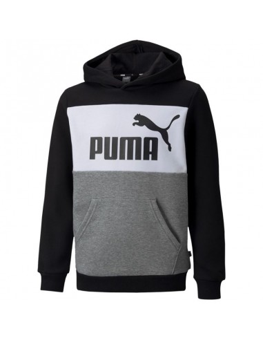 Puma Παιδικό Φούτερ με Κουκούλα Λευκό Ess Block Hoodie FL B Jr 849081-01