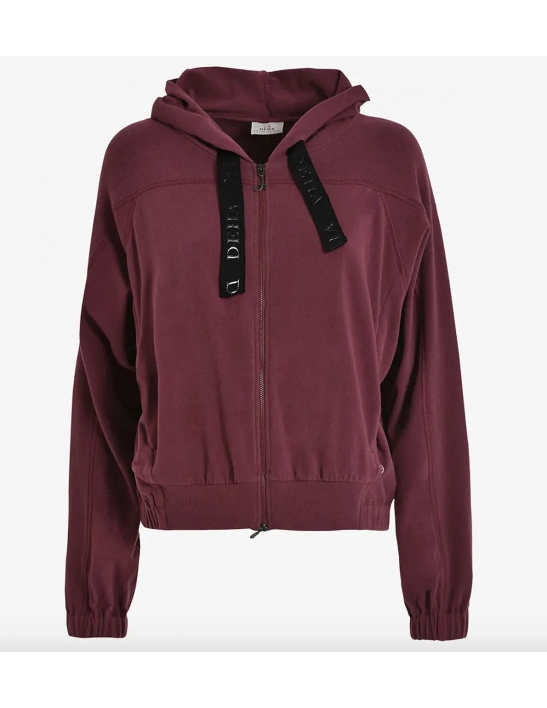 Deha Γυναικεία Ζακέτα Φούτερ με Κουκούλα Μπορντό B74572-65228