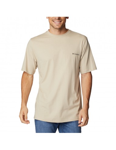 Columbia Basic Ανδρικό T-shirt Μπεζ με Λογότυπο 1680053-274