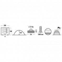High Peak Beaver 3 Σκηνή Camping Igloo Μπλε 3 Εποχών για 3 Άτομα 200x180x120εκ. 10167
