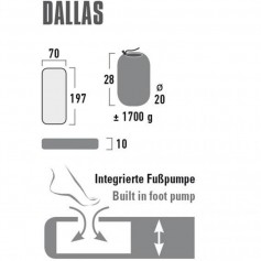 High Peak Dallas Μονό Υπόστρωμα Camping 197x70cm Πάχους 10cm σε Κίτρινο χρώμα