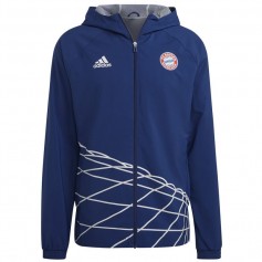 Adidas FC Bayern Graphic Ανδρικό Χειμωνιάτικο Μπουφάν Αντιανεμικό Victory Blue HT8828