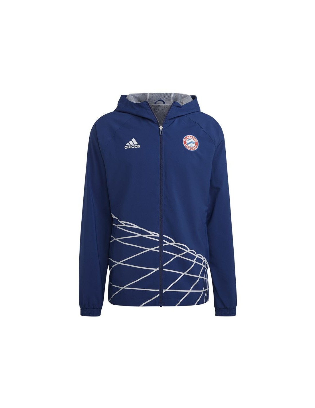 Adidas FC Bayern Graphic Ανδρικό Χειμωνιάτικο Μπουφάν Αντιανεμικό Victory Blue HT8828