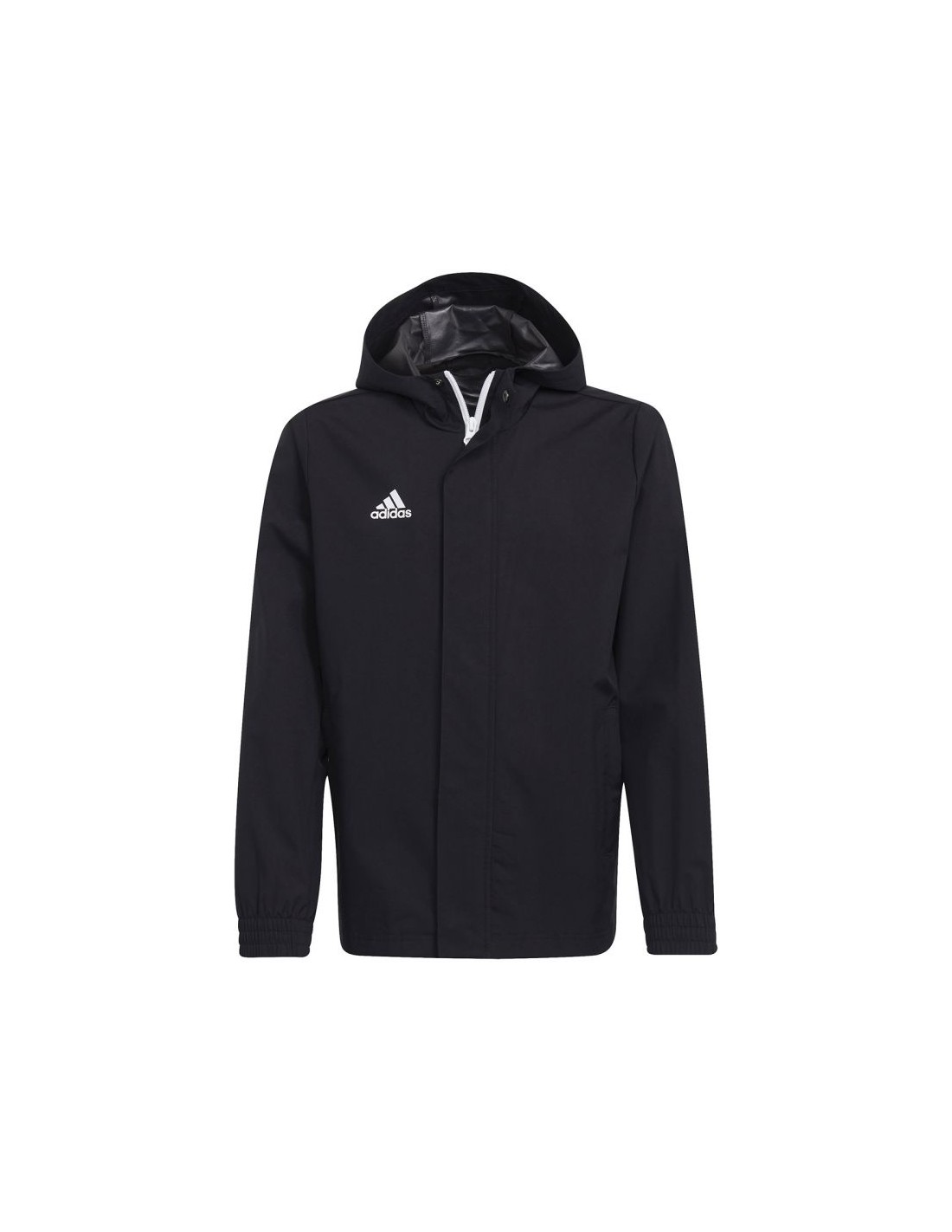 Adidas Παιδικό Αθλητικό Μπουφάν Κοντό με Κουκούλα Μαύρο IK4014