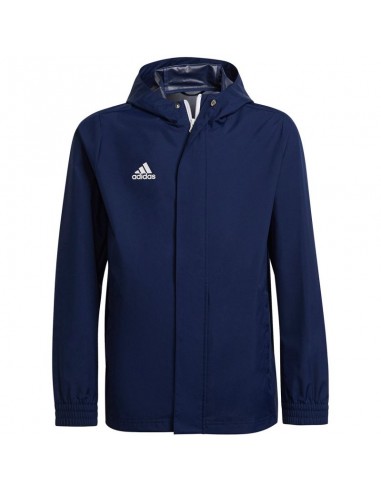 Adidas Παιδικό Αθλητικό Μπουφάν Κοντό με Κουκούλα Navy Μπλε Entrada 22 IK4012